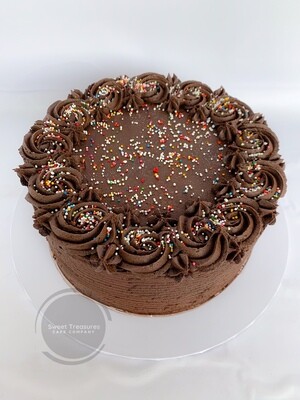 Chocolate, Choc fudge Single tier cake