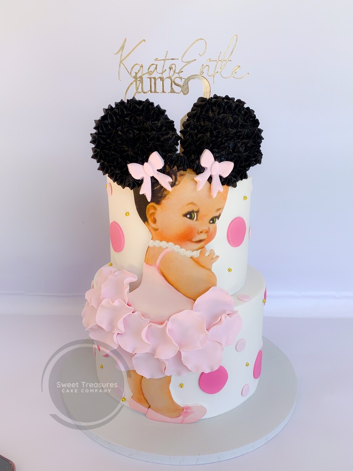 Afro baby 2 tier cake