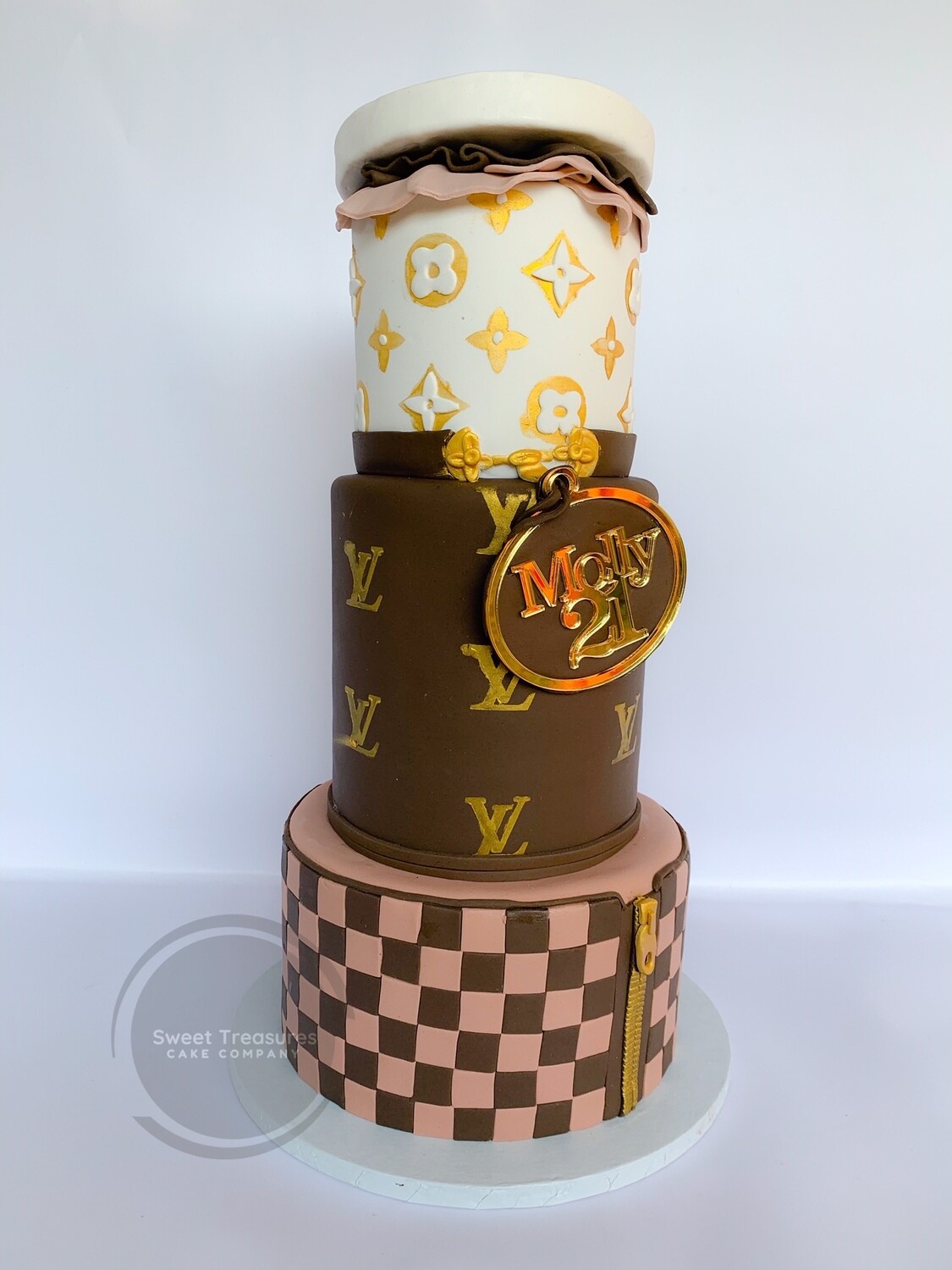 LV themed 3 tier cake