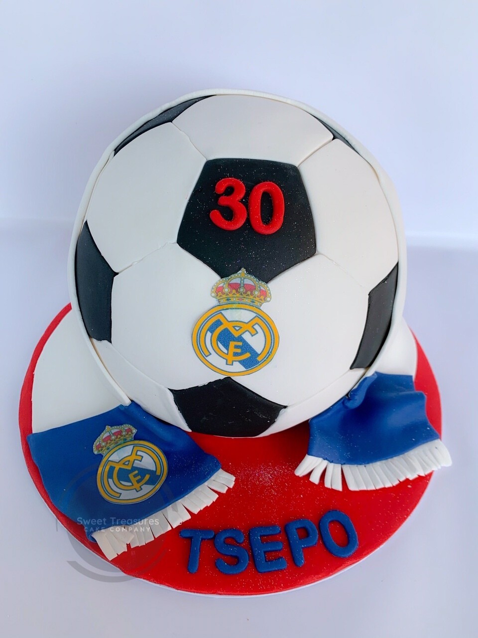 Real Madrid Soccer ball Single tier cake