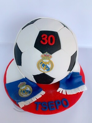 Real Madrid Soccer ball Single tier cake