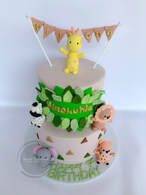 Wild One Safari  2 tier Cake