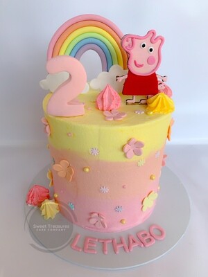 Peppa Pig Inpired Single tier Cake