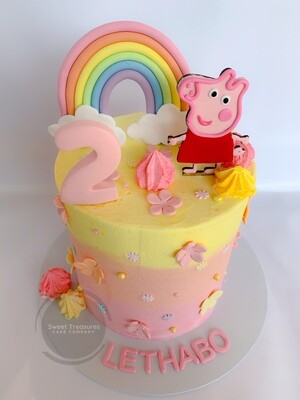 Peppa Pig Inpired Single tier Cake