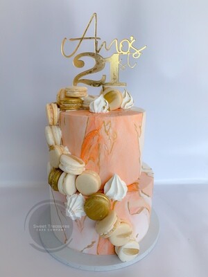 Marble 2 tier cake