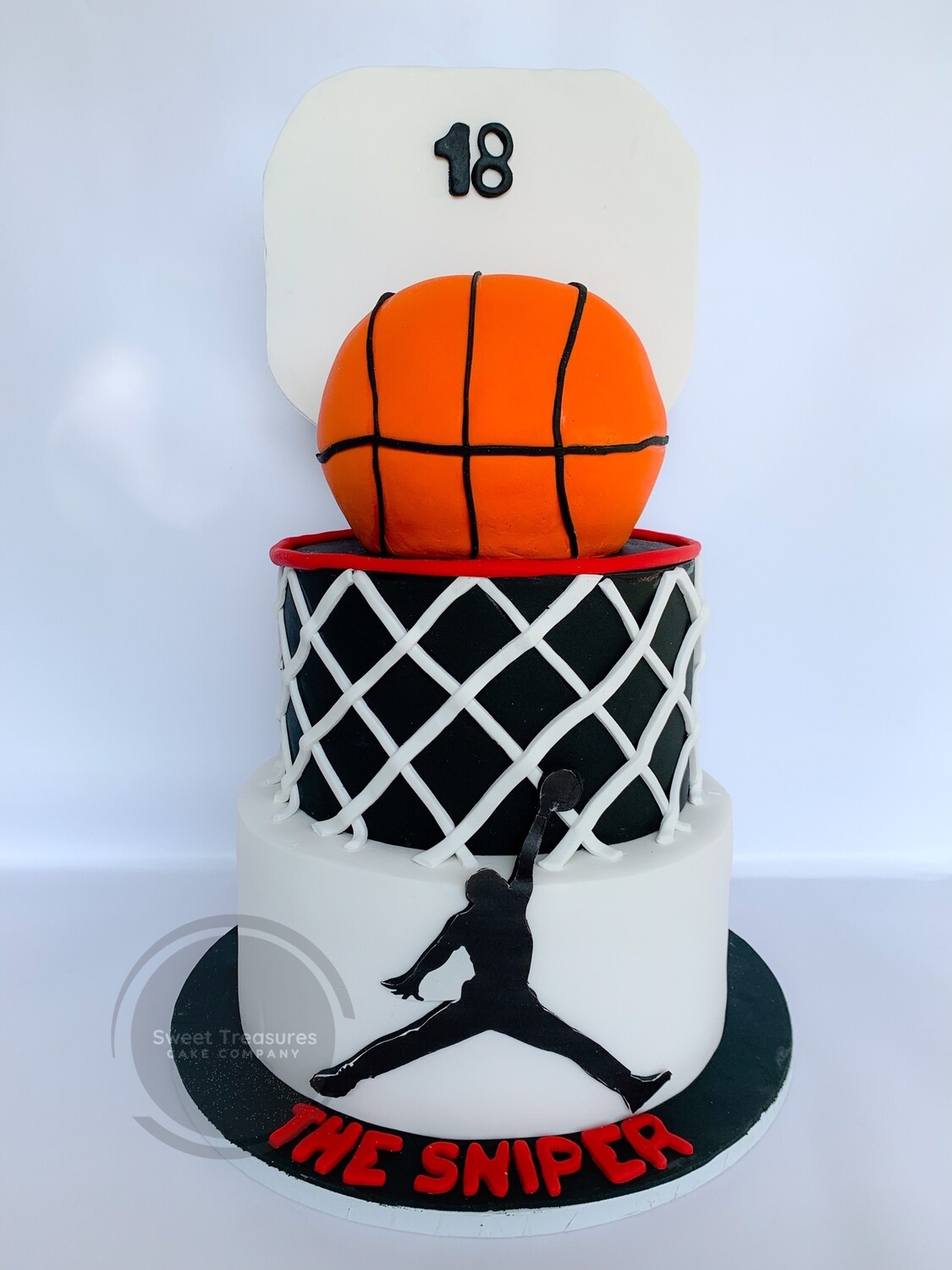 Basketball inspired 3 tier cake