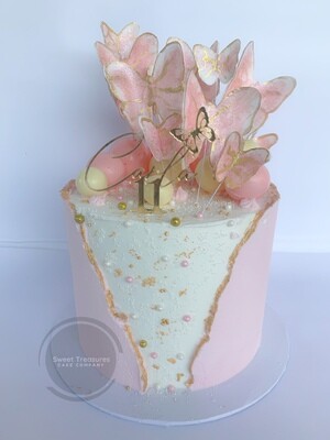 Fault Line butterfly Single tier Cake