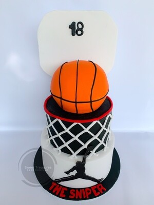 Basketball inspired 3 tier cake