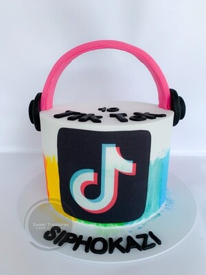 Tik Tok birthday Single tier cake