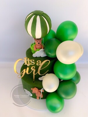 Hot Air Balloon Baby Shower 2 tier Cake