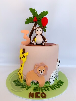 Safari Single tier Cake