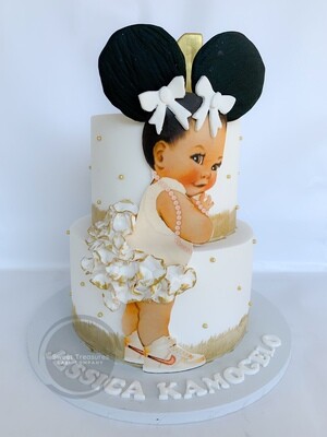 Afro baby 2 tier cake