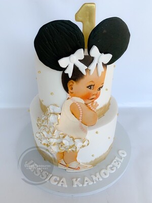 Afro baby 2 tier cake