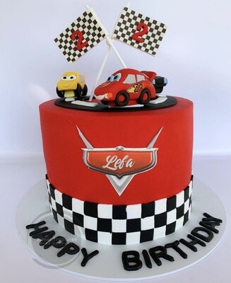 Cars themed Single tier cake