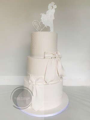 3 tier White pearled Wedding Cake quotation