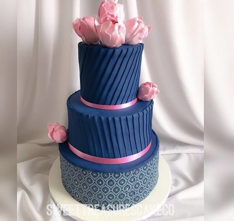 3 tier Shweshwe & Pleates themed Wedding Cake quotation