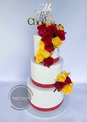 3 tier Shweshwe traditional Wedding Cake quotation