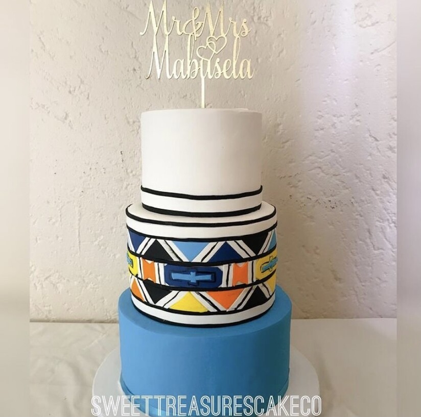 3 tier Ndebele themed wedding Cake quotation