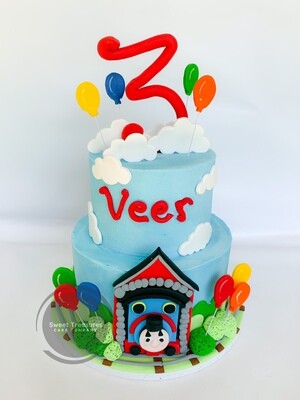 Thomas the engine 2 tier birthday cake