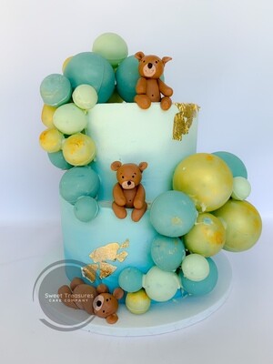 Chocolate Spheres Baby Shower 2 tier Cake