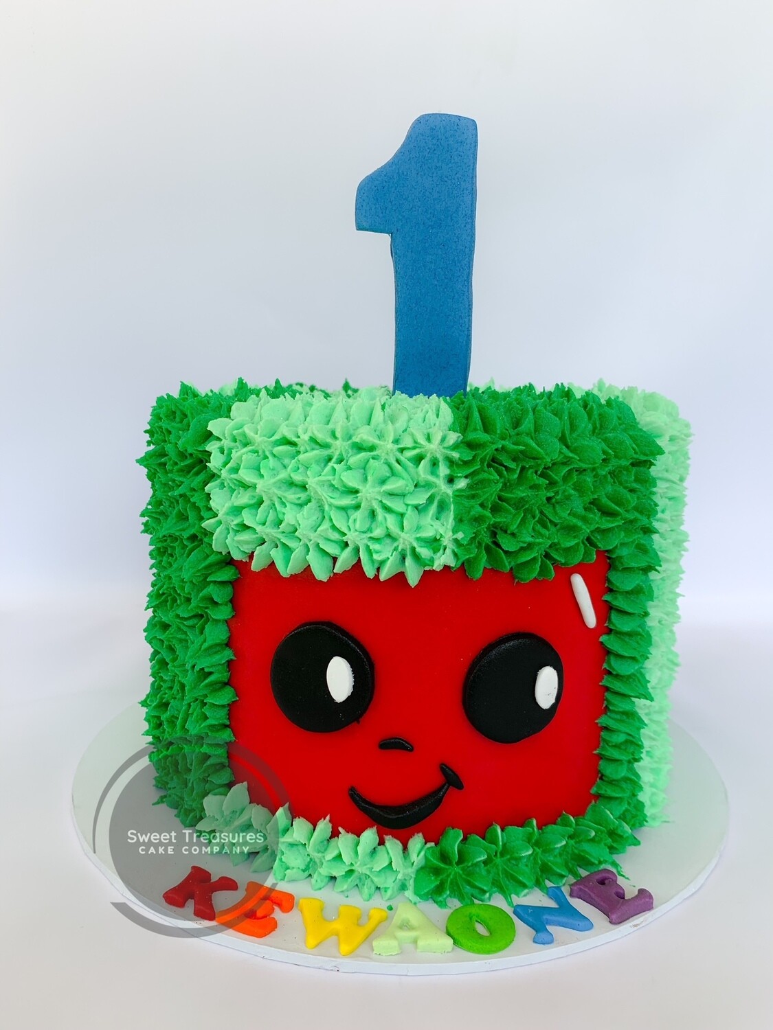 Buttercream Coco Melon Single tier cake