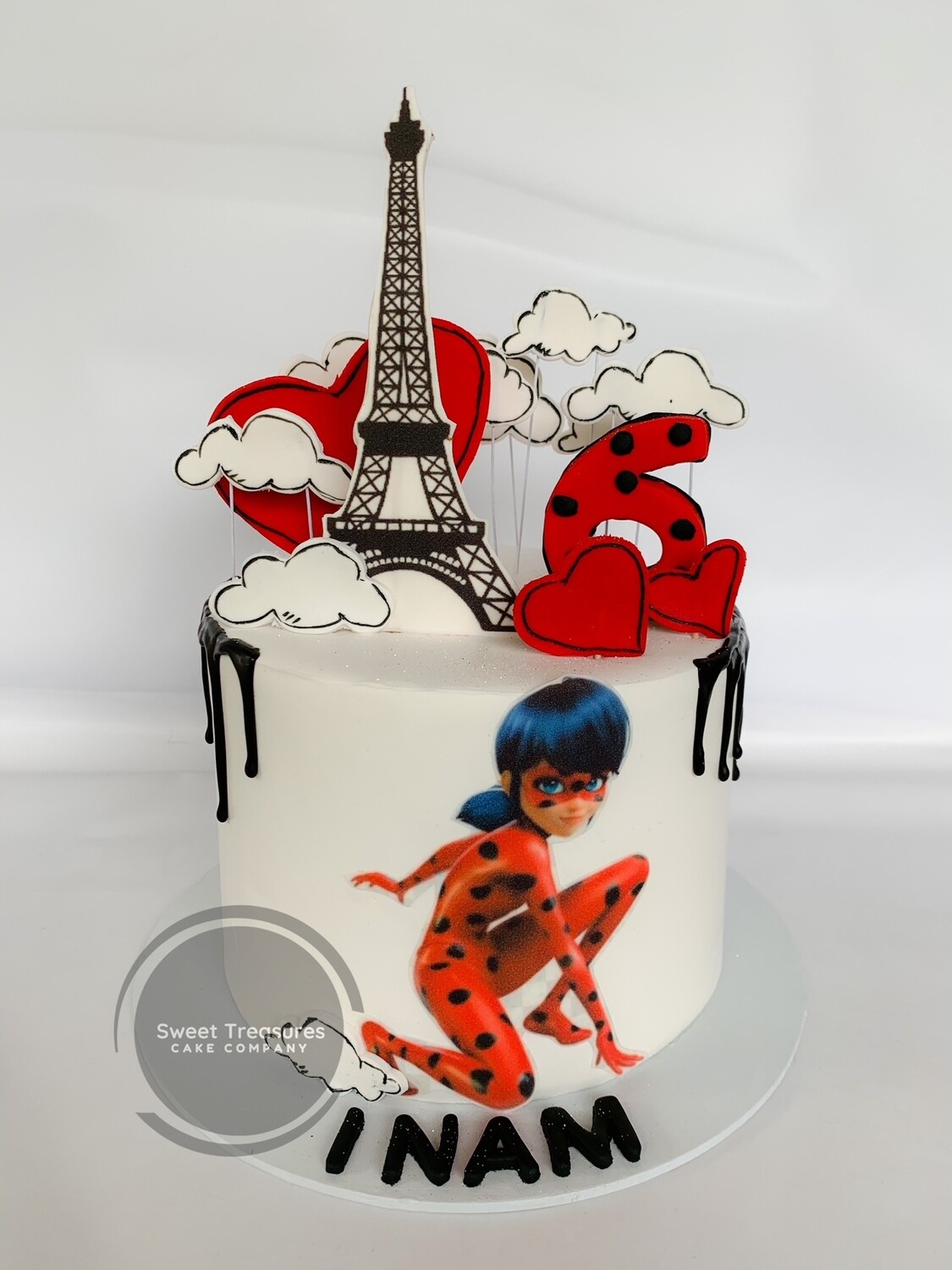 Lady bug Single tier Cake