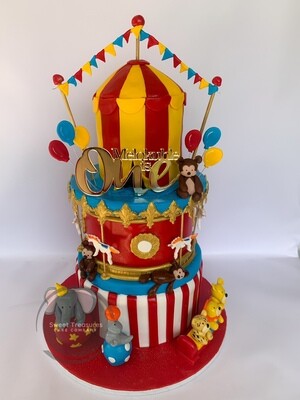 Carnival themed 3 tier cake