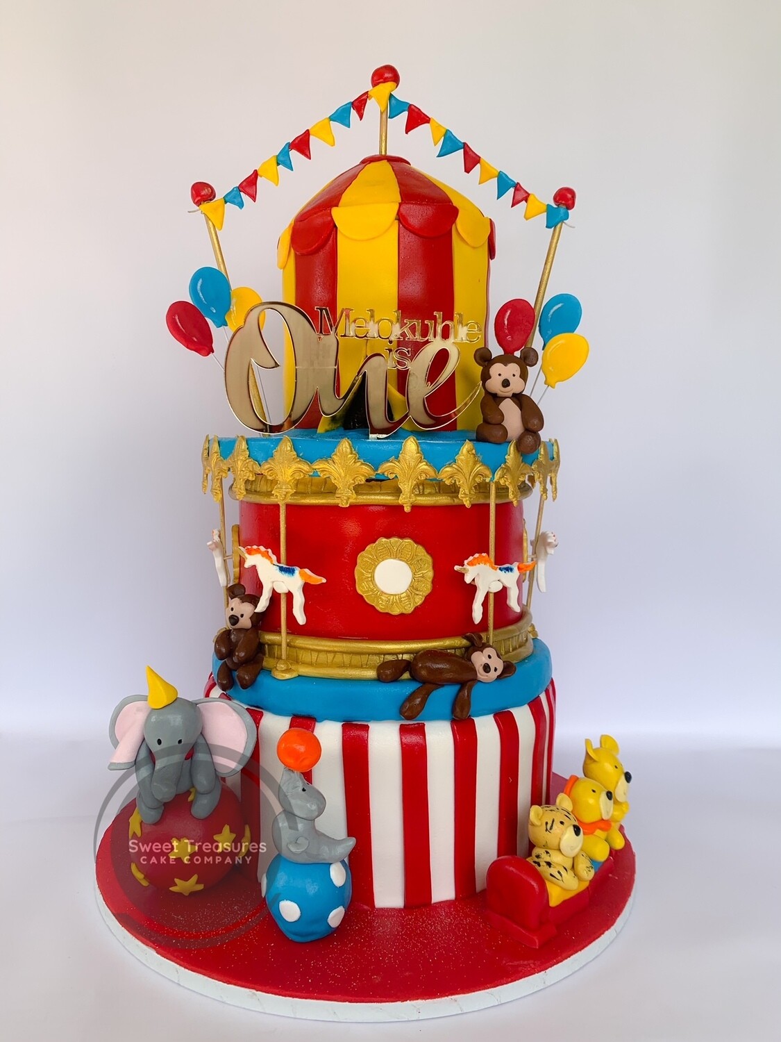 Carnival themed 3 tier cake