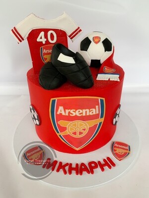 Arsenal Inspired Single tier Cake