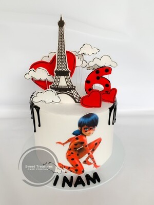 Lady bug Single tier Cake