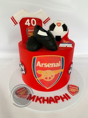 Arsenal Inspired Single tier Cake