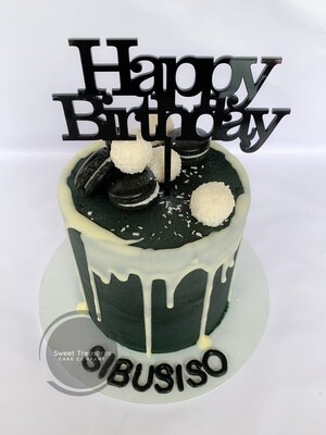 Chocolate drip Single tier cake
