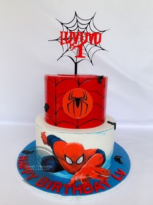 Spiderman 2 tier cake