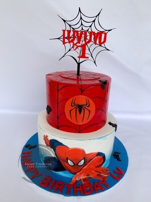 Spiderman 2 tier cake