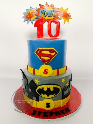 Superhero's 2 tier Cake