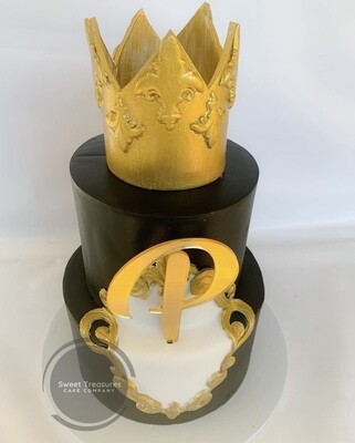 Crown 2 tier cake