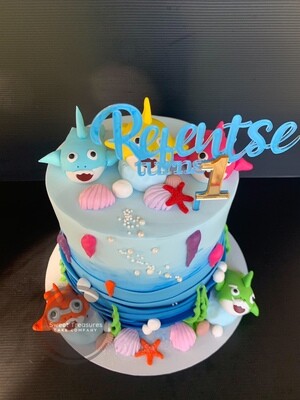 Baby Shark Single tier Cake