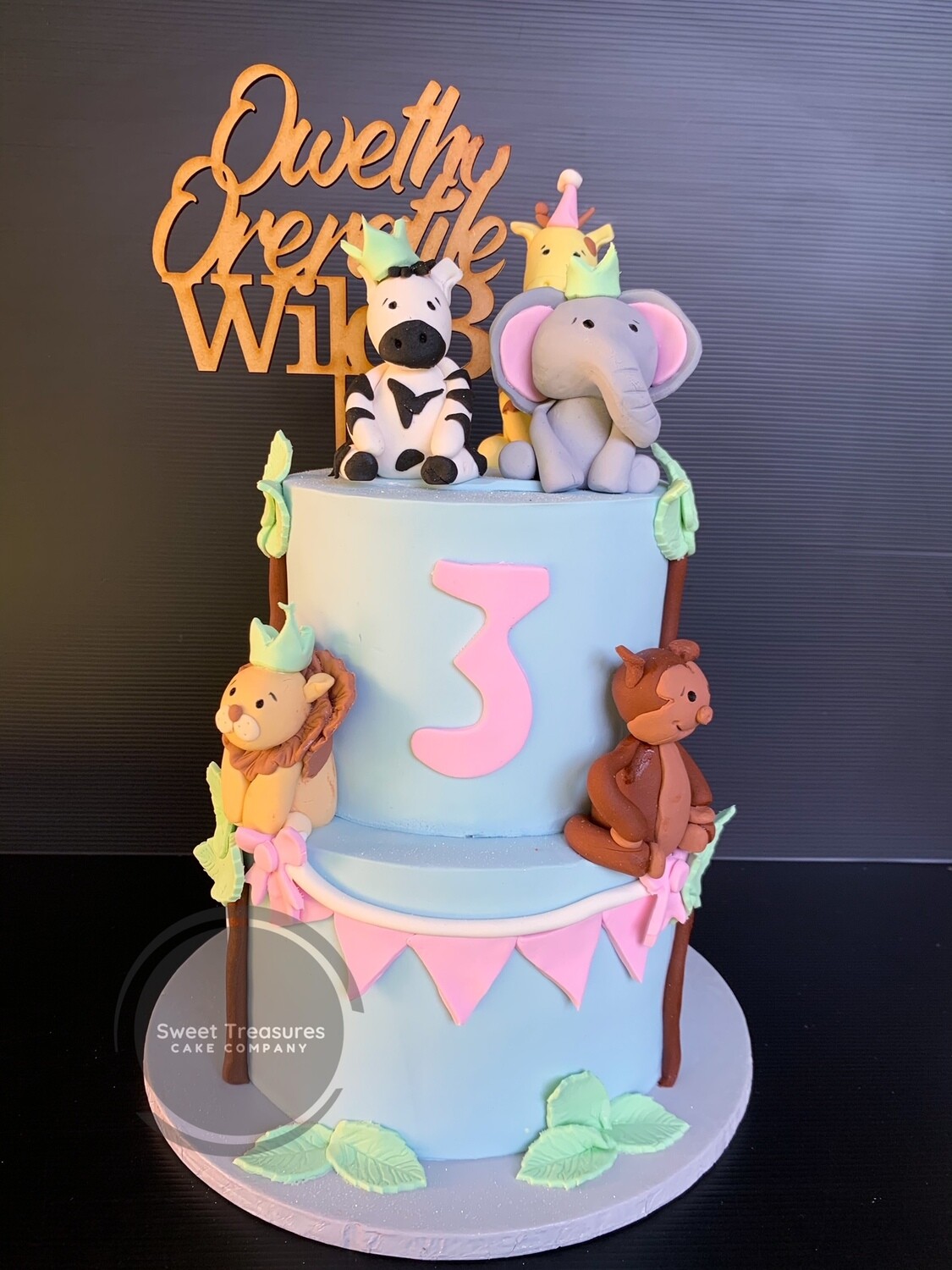 Wild One Safari 2 tier Cake