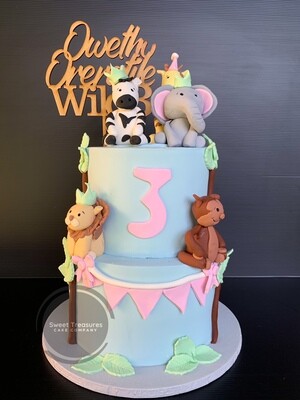 Wild One Safari 2 tier Cake