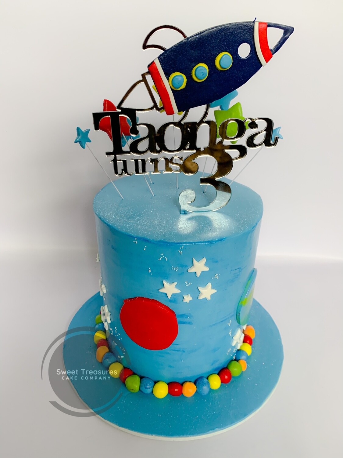 Space themed Single tier Cake