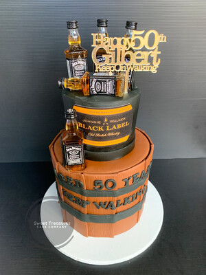 Alcohol 2 tier Cake
