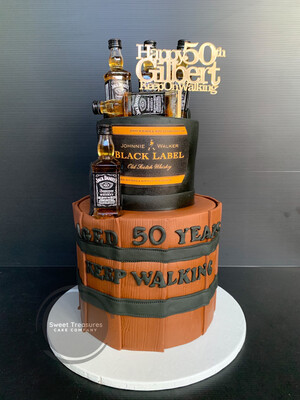 Alcohol 2 tier Cake