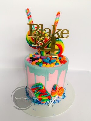 Candy drip Single tier cake