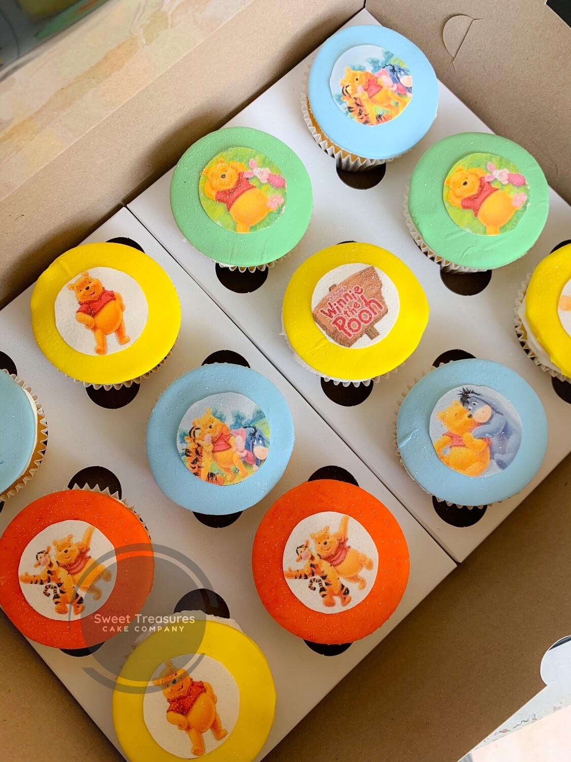 Winnie the Pooh themed cupcakes