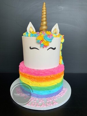 Buttercream Unicorn 2 tier Cake