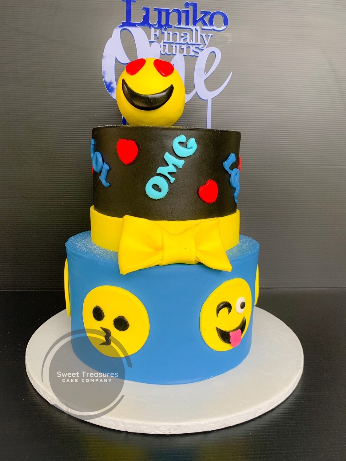 Emoji Themed 2 tier cake