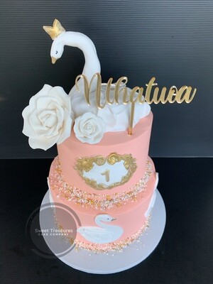 Flamingo / Swan 2 tier Cake