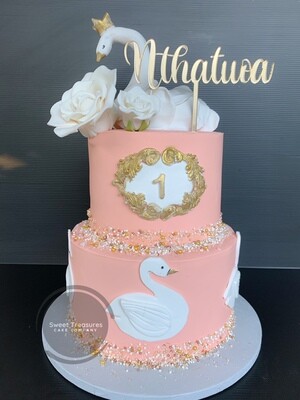 Flamingo / Swan 2 tier Cake