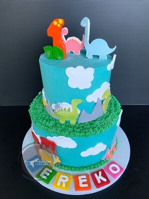 Dinosaur 2 tier Cake