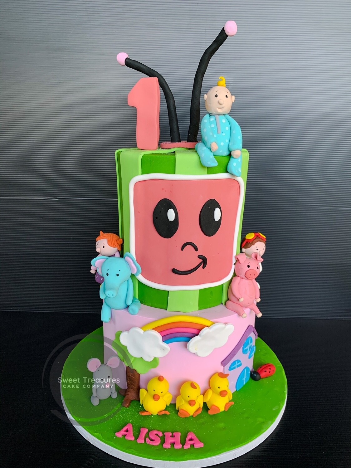 CocoMelon 2 tier Cake
